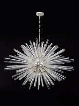 Harris 32 Light E27, Oval Pendant Polished Nickel / Clear Glass, Item Weight: 25kg