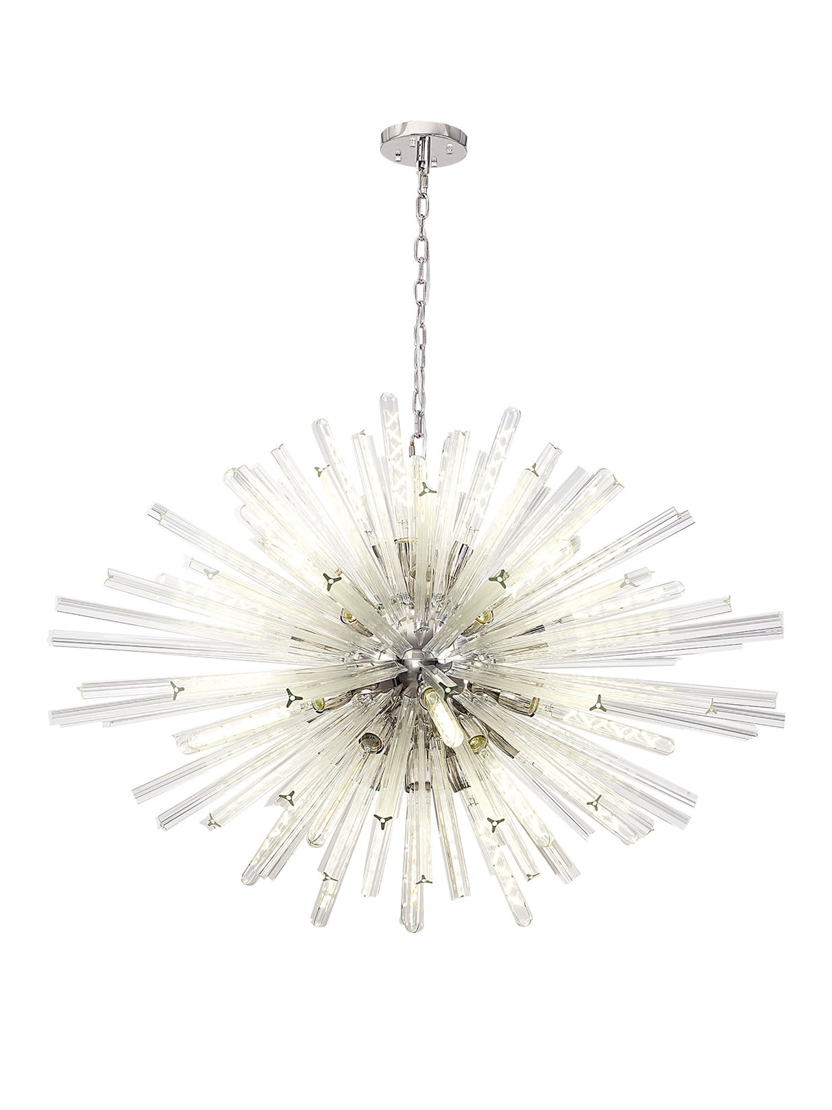 Harris 32 Light E27, Oval Pendant Polished Nickel / Clear Glass, Item Weight: 25kg