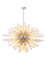 Harris 32 Light E27, Oval Pendant Polished Nickel / Champagne Glass, Item Weight: 25kg