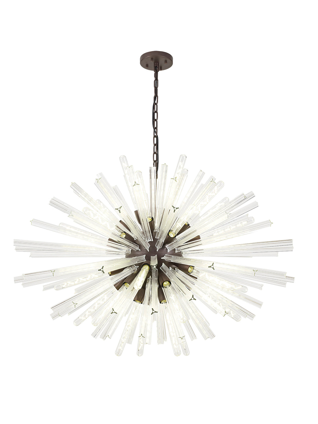 Harris 32 Light E27, Oval Pendant Brown Oxide / Clear Glass, Item Weight: 25kg