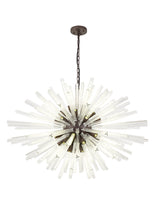 Harris 32 Light E27, Oval Pendant Brown Oxide / Clear Glass, Item Weight: 25kg
