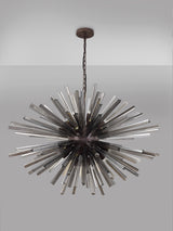 Harris 32 Light E27, Oval Pendant Brown Oxide / Smoke Glass, Item Weight: 25kg