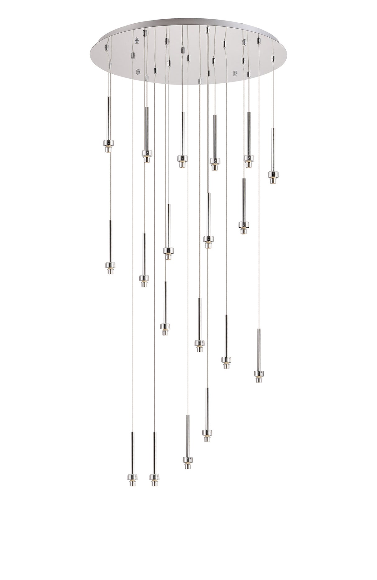 Lathen Polished Chrome 19 Light G9 Universal 3.5m Round Multiple Pendant, Suitable For A Vast Selection Of Glass Shades