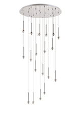 Lathen Polished Chrome 19 Light G9 Universal 3.5m Round Multiple Pendant, Suitable For A Vast Selection Of Glass Shades