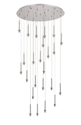 Lathen Polished Chrome 24 Light G9 Universal 5m Round Multiple Pendant, Suitable For A Vast Selection Of Glass Shades, Item Weight: 15.6kg