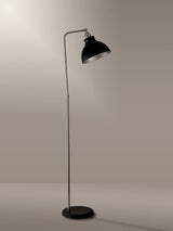 Entwistle Adjustable Floor Lamp, 1 x E27, Graphite / Satin Nickel / Silver