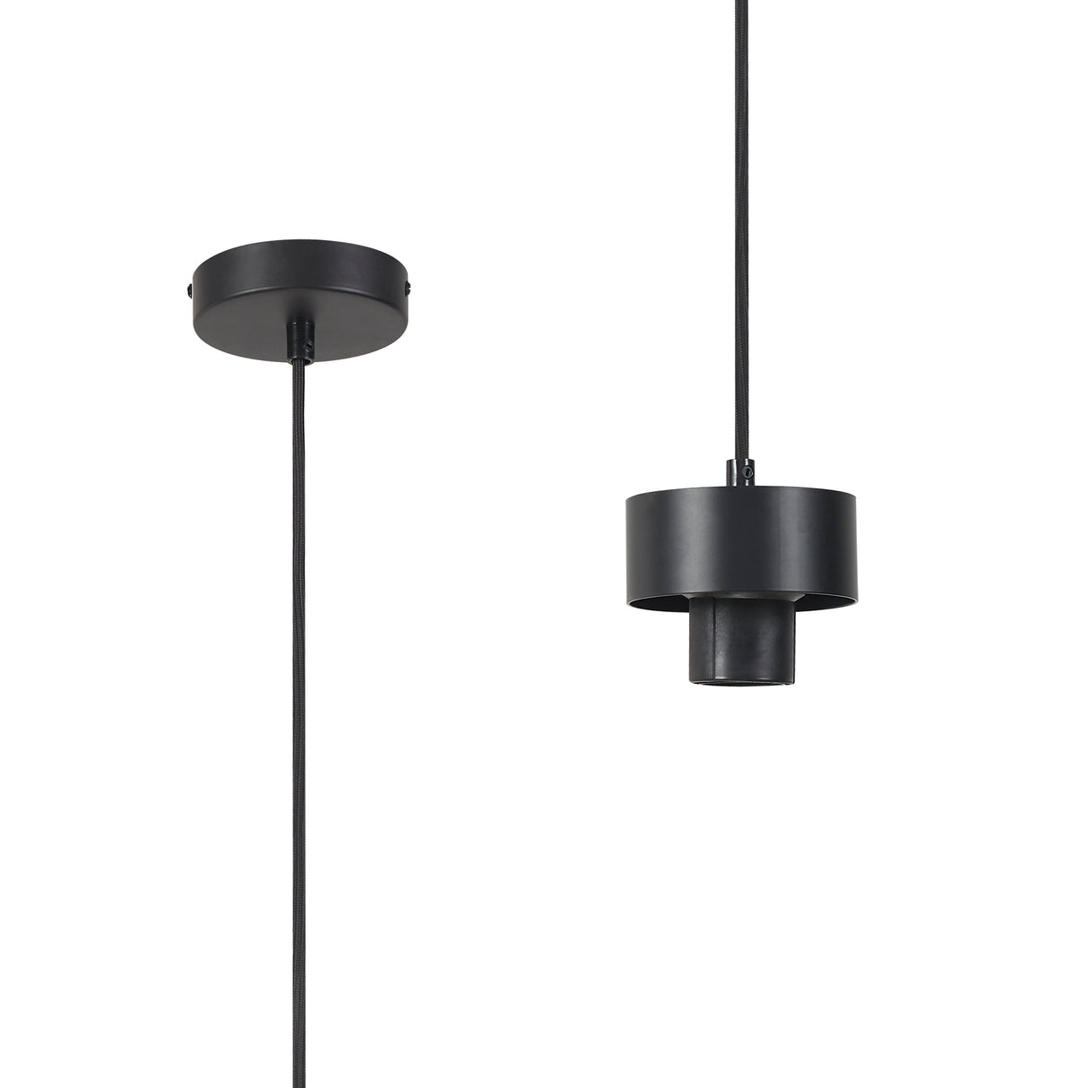 Berry Suspension Kit, 1 x E27, Matt Black / Black Fabric