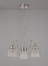 Gray Semi Flush / Pendant, 3 Light E27, Polished Nickel / Prismatic Glass