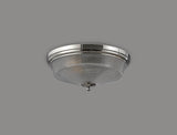 Gray 2 Light E27 Flush Ceiling Light, Polished Nickel / Prismatic Glass