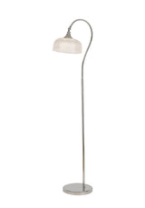 Gray Floor Lamp 1 Light E27 Polished Nickel / Prismatic Glass