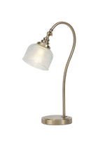 Gray Table Lamp 1 Light E27 Antique Brass / Prismatic Glass