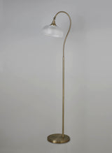 Gray Floor Lamp 1 Light E27 Antique Brass / Prismatic Glass