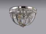 Ellison Round Flush, 3 Light E27, Polished Nickel