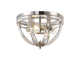 Ellison Round Flush, 3 Light E27, Polished Nickel