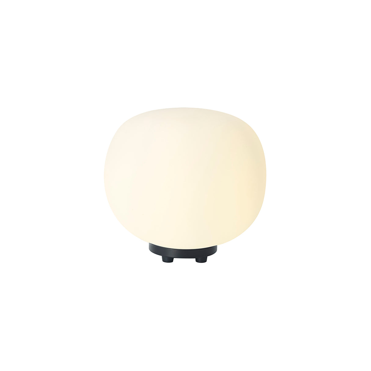 Cunnington Small Oval Ball Table Lamp 1 Light E27 Matt Black Base With Frosted White Glass Globe