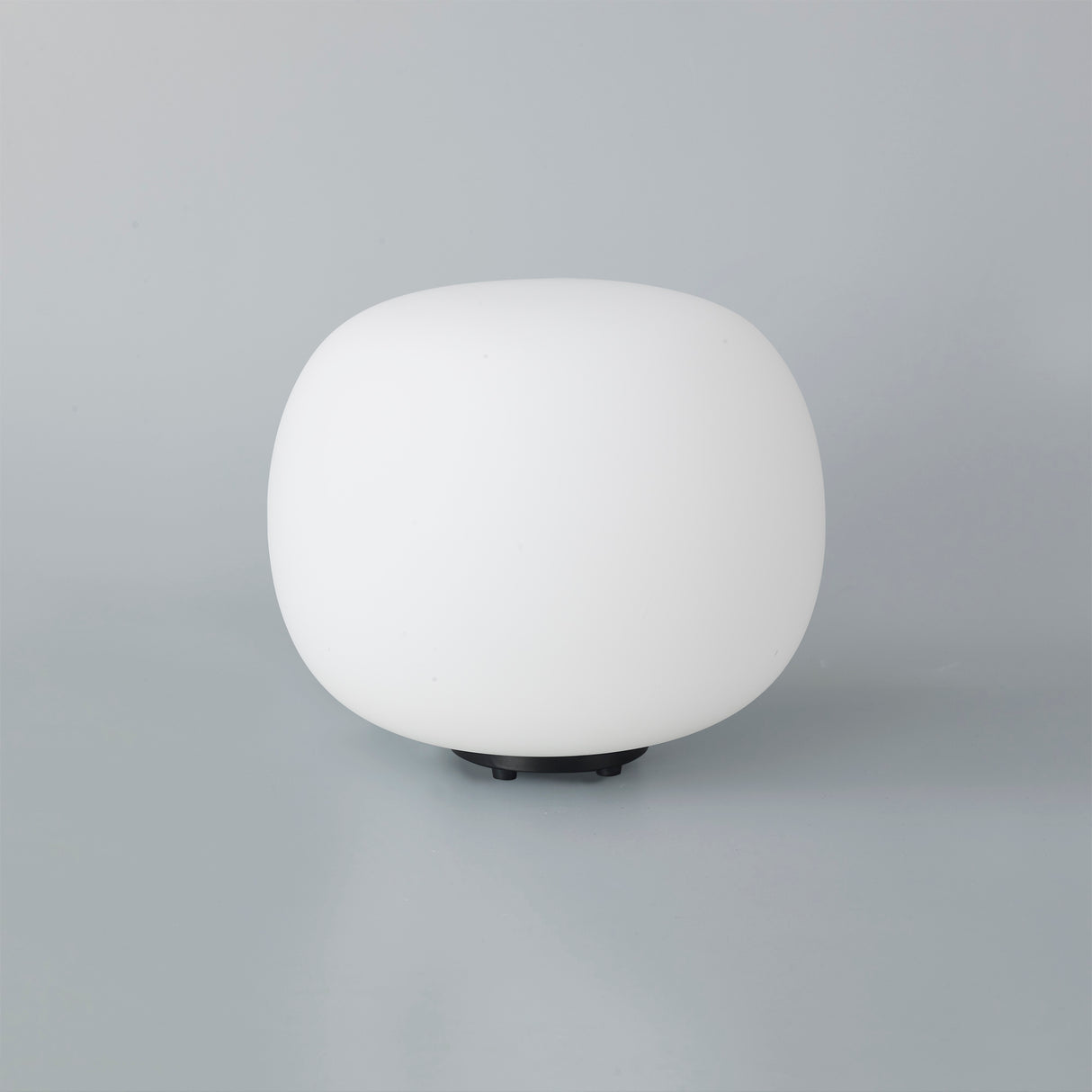 Cunnington Medium Oval Ball Table Lamp 1 Light E27 Matt Black Base With Frosted White Glass Globe