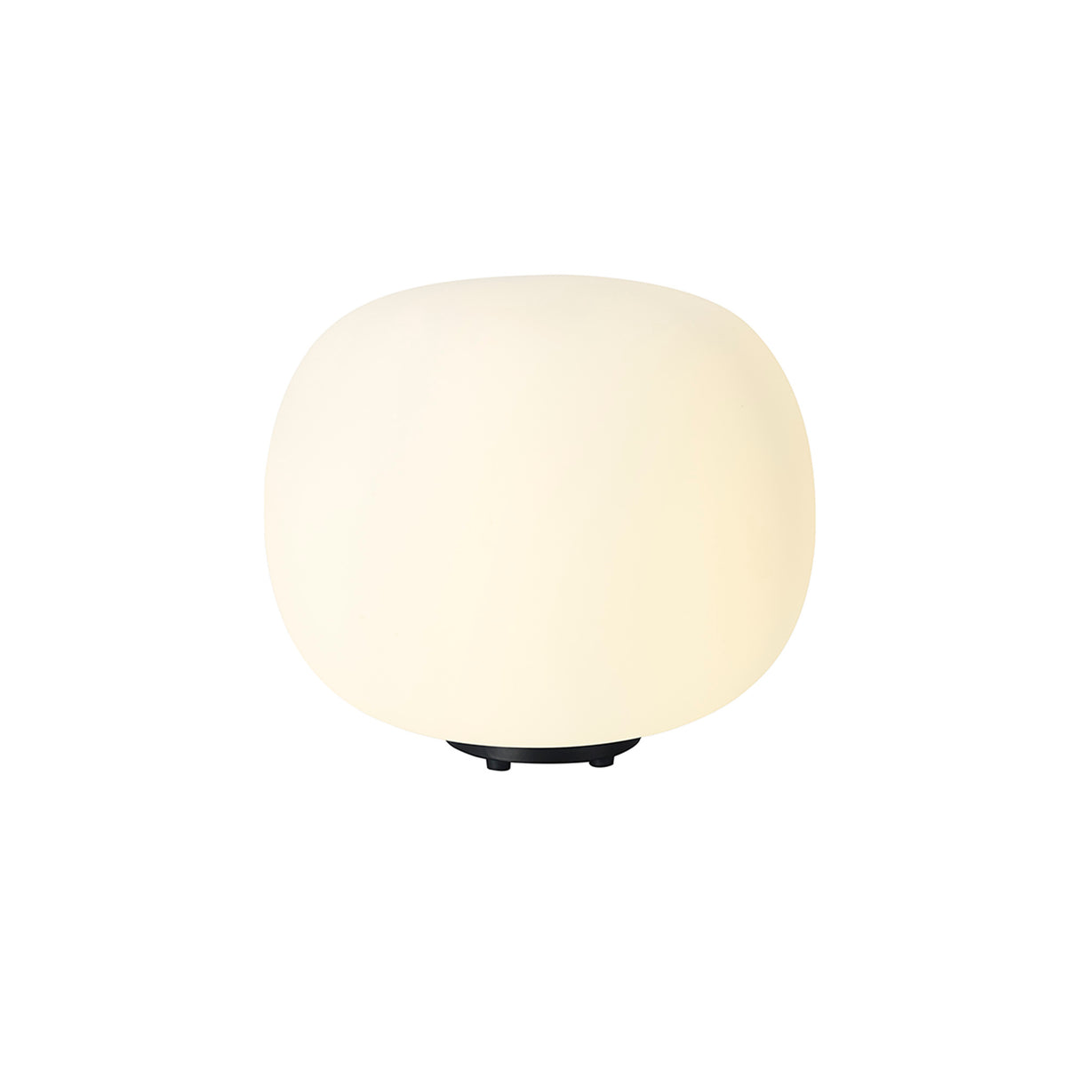 Cunnington Medium Oval Ball Table Lamp 1 Light E27 Matt Black Base With Frosted White Glass Globe