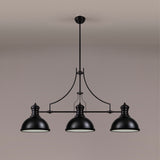 Munro Linear Pendant, 3 x E27, Matt Black/Frosted Glass