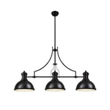 Munro Linear Pendant, 3 x E27, Matt Black/Frosted Glass