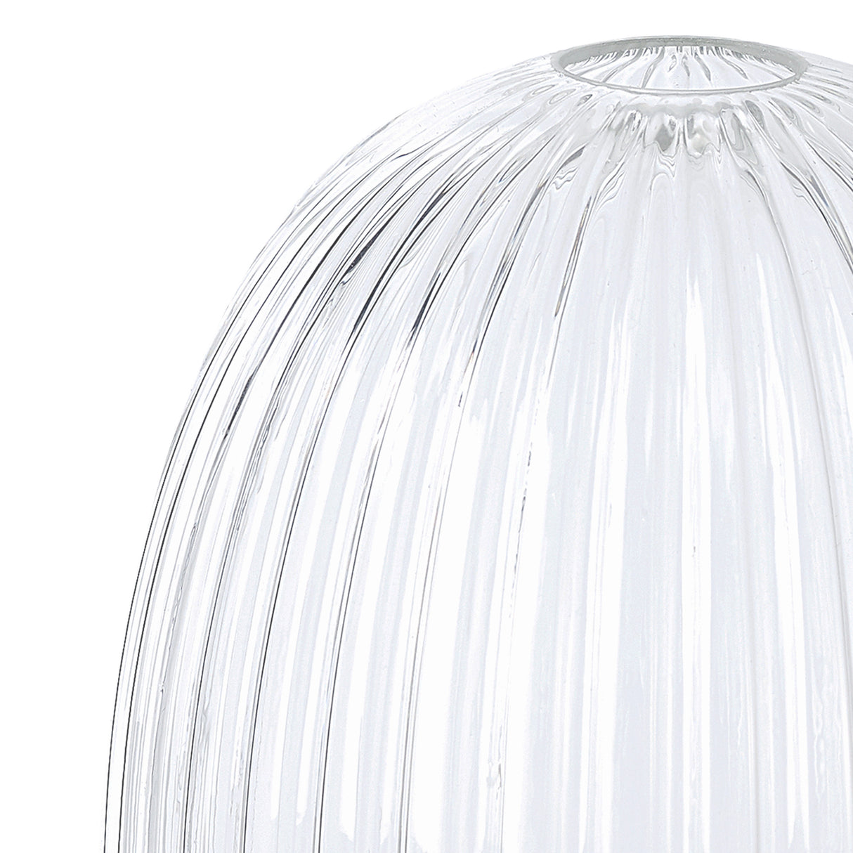 Allardyce 20cm Almond Ribbed Glass (F), Clear