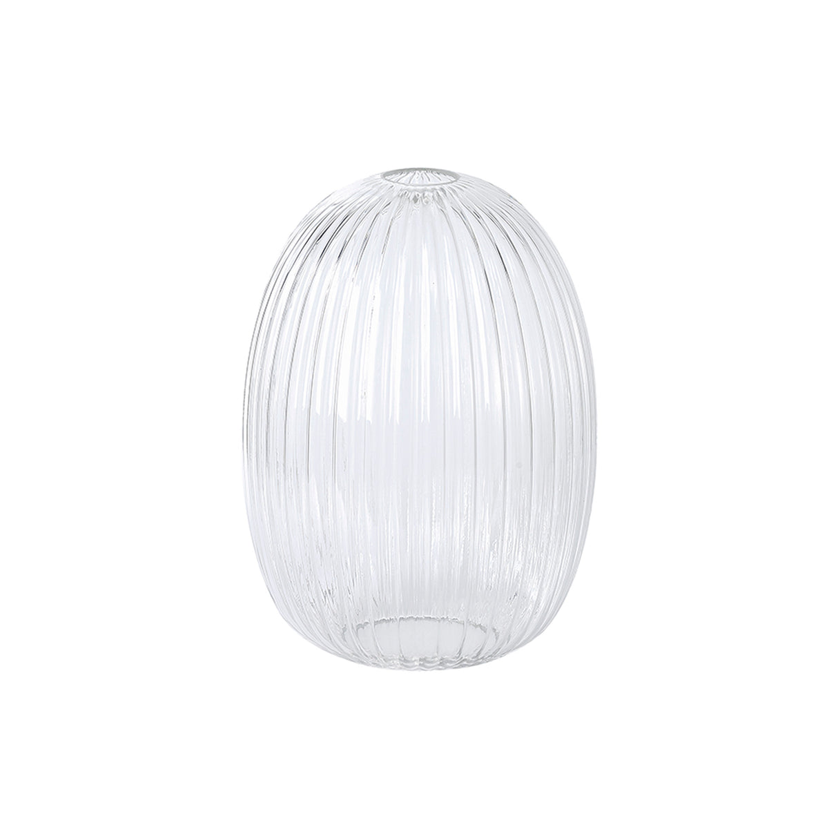Allardyce 20cm Almond Ribbed Glass (F), Clear