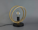 Kay Double Ring Table Lamp, 1 Light E27, Matt Black / Painted Gold, G95/120 Lamp Recommended
