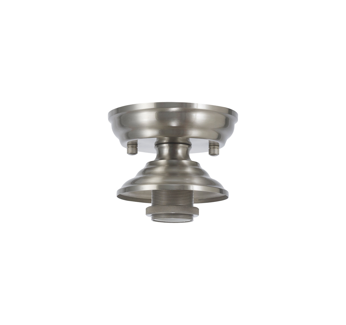 Holloway Flush Ceiling Fitting, 1 x E27, Satin Nickel