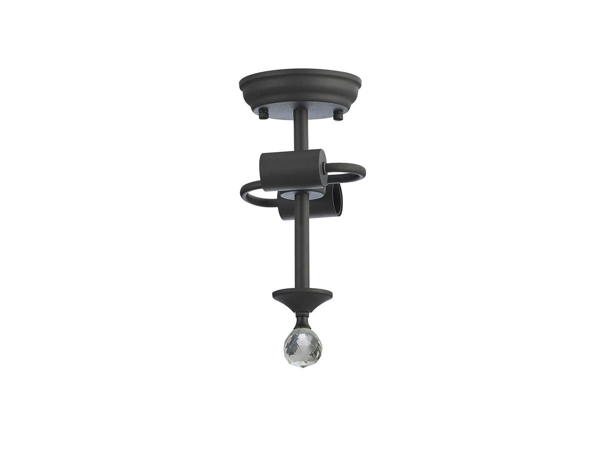 Holloway Semi Flush Ceiling Fitting, 2 x E27, Graphite