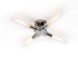 Ferdinand 4 Light Ceiling, E27, IP44, Satin Nickel