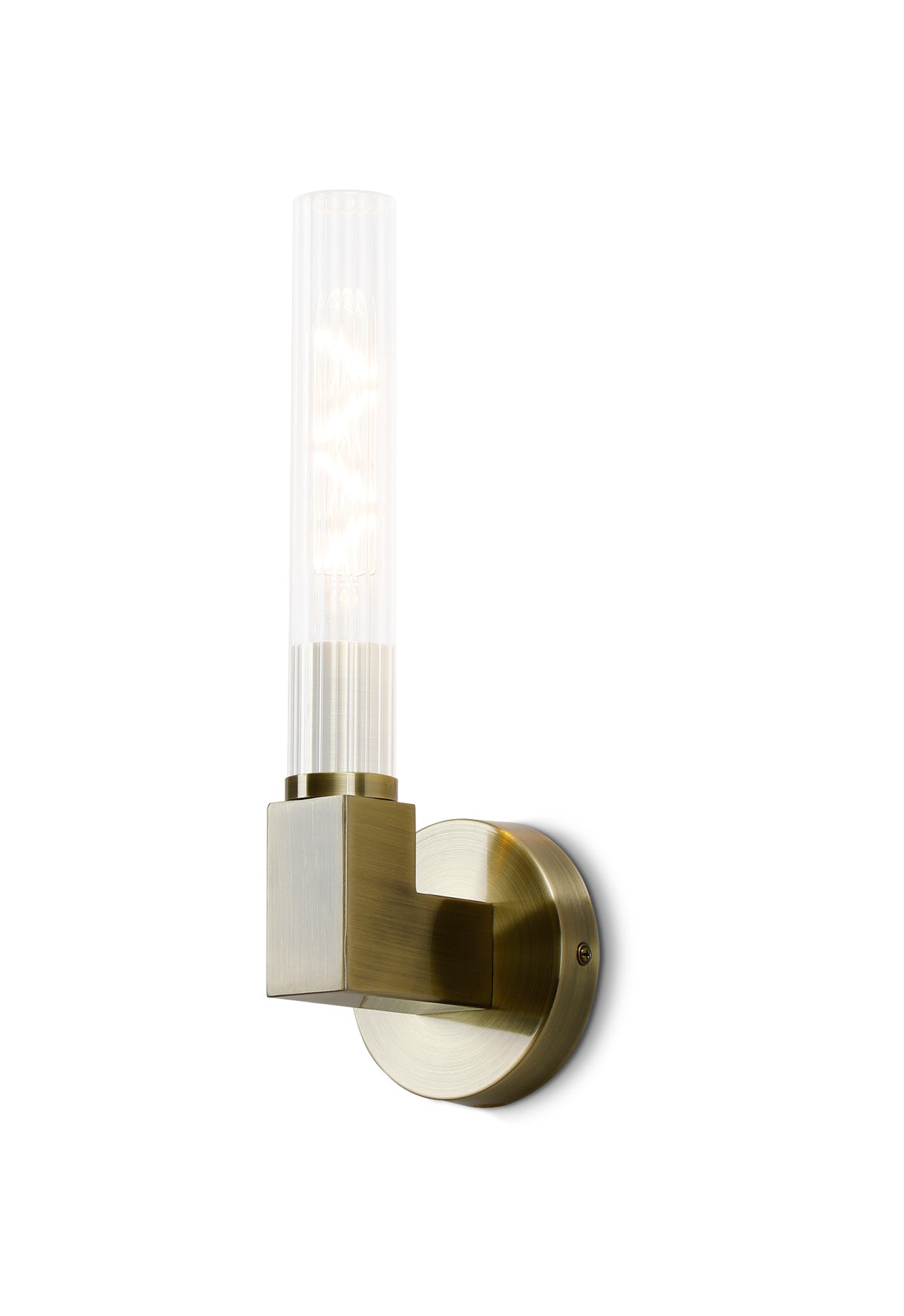 Ferdinand 1 Light Wall, E27, IP44, Antique Brass