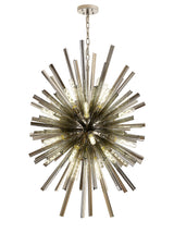 Harris 32 Light E27, Vertical Oval Pendant Polished Nickel / Smoke Glass, Item Weight: 22kg