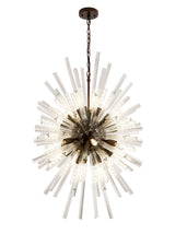 Harris 32 Light E27, Vertical Oval Pendant Brown Oxide / Clear Glass, Item Weight: 22kg