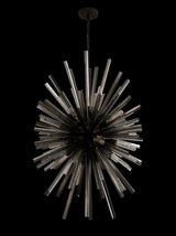 Harris 32 Light E27, Vertical Oval Pendant Brown Oxide / Smoke Glass, Item Weight: 22kg