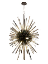 Harris 32 Light E27, Vertical Oval Pendant Brown Oxide / Smoke Glass, Item Weight: 22kg
