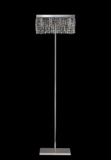 Devine 50x15cm Rectangular Floor Lamp, 4 Light E14, Polished Chrome / Crystal