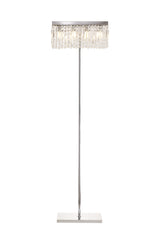 Devine 50x15cm Rectangular Floor Lamp, 4 Light E14, Polished Chrome / Crystal