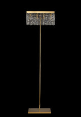 Devine 50x15cm Rectangular Floor Lamp, 4 Light E14, Gold / Crystal
