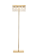 Devine 50x15cm Rectangular Floor Lamp, 4 Light E14, Gold / Crystal