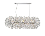 Byrne Oblong Linear Pendant 10 Light G9 Polished Chrome / Crystal (28 extra sets of crystal)