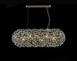Byrne Oblong Linear Pendant 10 x G9 French Gold/Crystal (28 extra sets of crystal)