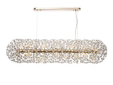 Byrne Oblong Linear Pendant 14 Light G9 French Gold / Crystal (44 extra sets of crystal)