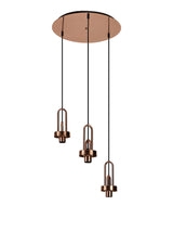 Allardyce 2m Round Suspension Kit, 3 x E27, Copper / Matt Black