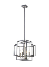 Coton Pendant, 4 x E14, Anthracite / Satin Nickel