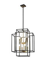 Coton Pendant, 8 x E14, Black / Gold