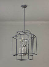 Coton Pendant, 8 x E14, Anthracite / Satin Nickel