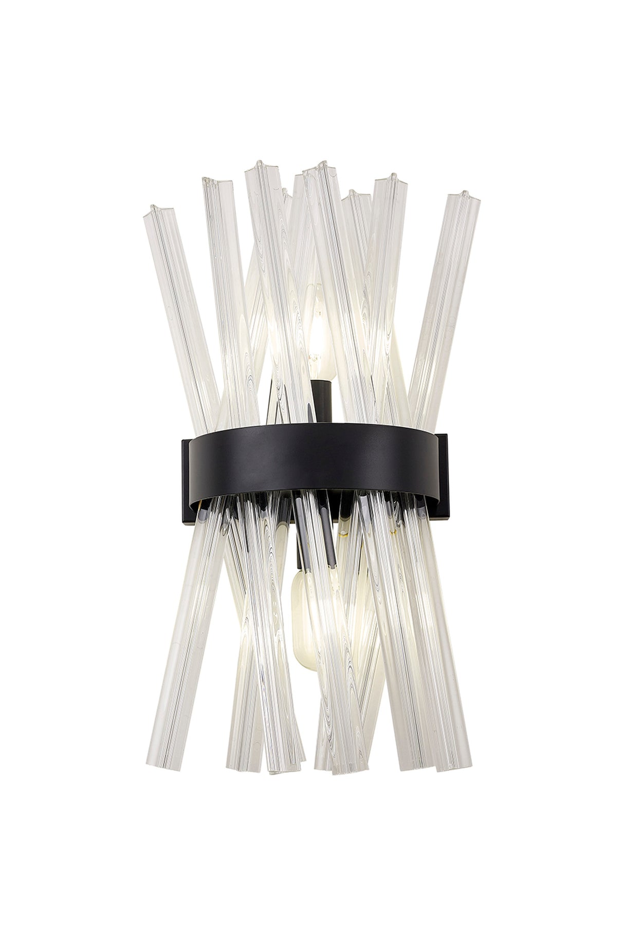 Harris 2 Light E14, Wall Light E14, Matt Black / Clear Glass
