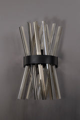 Harris 2 Light E14, Wall Light E14, Matt Black / Smoke Glass