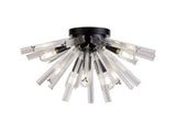 Harris 6 Light E14, Semi Flush Matt Black / Clear Glass