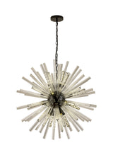Harris 16 Light E27, Round Pendant Matt Black / Clear Glass