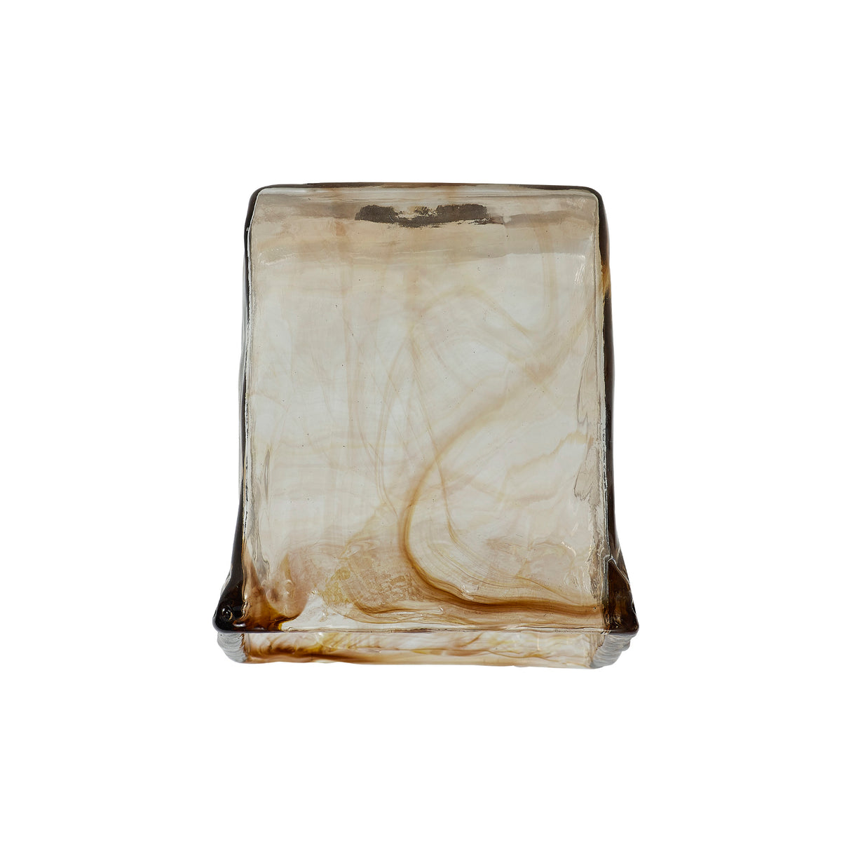Rae Square Cloudy Glass Shade (B), Brown / Clear